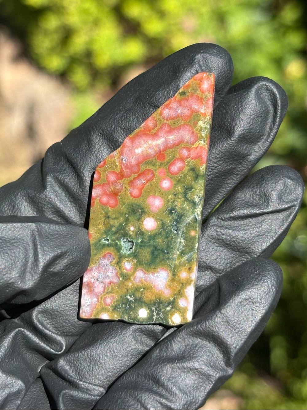 Extra Small Ocean Jasper Crystal Slab - Polished Sea Jasper - Orbicular Jasper